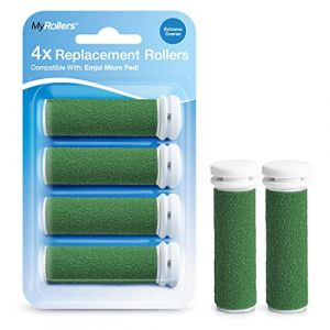 My Rollers Lot de 4 Rouleaux Ponceurs Micro-Minéraux Super Rugueux de Remplacement pour Emjoi Micro Pedi - Pack de 4 Rouleaux de Rechange - Vert (One Retail Group, neuf)