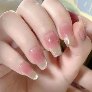 30 Pi&egrave;ces Faux Ongles，ZAHRVIA Moye Ongles Capsule &agrave; Coller Glossy Brillant Rose Gradient Acrylique Capsules Ongles Ballerine Acrylique Press on Nails pour Femmes et Filles Salons De Manucure (Zahrva, neuf)