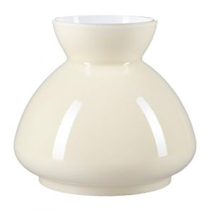 Verre de rechange pour lampe &agrave; p&eacute;trole - Diam&egrave;tre : 98 mm - Beige - Abat-jour rond - E27 - Hauteur : 120 mm (Home4Living, neuf)