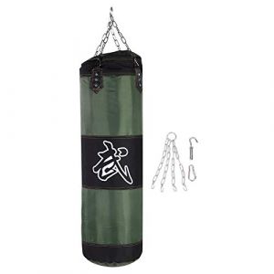 Sac de Frappe Boxing Sac de Boxe Professionnel Sac de Sable Vide avec Cha&icirc;nes pour Fitness Boxe MMA(1米-Vert) (Etmuxtr-EU, neuf)
