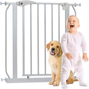 ib style Barrière de Sécurité Berrin 67-175 - Barrière pour Chien, sans Perçage, Fixation par Pression, pour Enfants 6 a 24 Mois, 125-135 cm, Gris (ib-style GmbH, neuf)