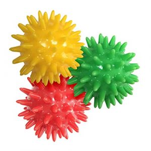 MagiDeal Lot de 3 Boule de Massage Spikey Balle à Picots Masseur Pieds, Dos, Epaules, Bras Soulagement du Stress Réflexologie Acupression (6cm, Rouge Vert Jaune) (Grand Plaisir 360, neuf)