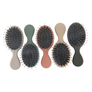 PAMINGONO Peigne à Cheveux Massage En Poils De Porc Vert Foncé Portatif Coussin D'air Massage Cuir Chevelu Femmes Filles Usage Quotidien (ndunk, neuf)