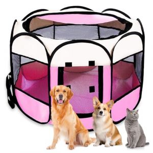 Parc portable pour chiot (rose, M, 8) (HengYangQuanOShangMaoYouXianGongSi, neuf)