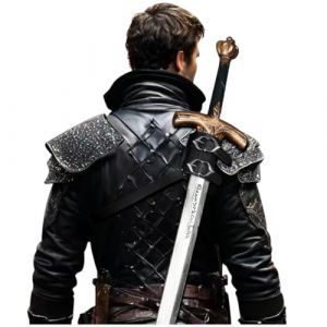 keland Fourreau Epee Medieval Porte épée Dos Epee Accroche Dos Halloween Sword Back Holster (X-Noir) (TOOKY, neuf)