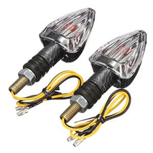 MOMOALA 2X Moto Clignotant Lampe De Signalisation Moto E-Marqué Carbone Mini Flèches Indicateurs Ampoule 12V-Clear (Alamor, neuf)