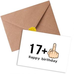 Sugeru Carte d'anniversaire pour 18 ans, amusantes, avec enveloppe, durable, pour femme, homme, 17 + 1 doigts, carte de vœux, anniversaire personnalisé, cadeaux d'anniversaire (18) (Sugeru-eu, neuf)