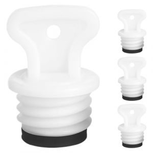 IWOWHERO Lot de 4 bouchons de fermeture pour bouillotte, bouchon de s&eacute;curit&eacute; pour bouillotte, &agrave; eau, &agrave; vis pour, pour d'eau chaude, en caoutchouc, blanc (Langeriy, neuf)