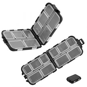 2 Pi&egrave;ces Bo&icirc;te &agrave; P&ecirc;che, Bo&icirc;te de Rangement &Eacute;tanche pour Leurres de P&ecirc;che, Bo&icirc;te de Leurre en Plastique pour App&acirc;ts de P&ecirc;che, 10 Compartiments (ANYUANK, neuf)