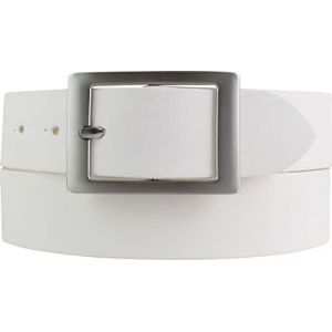 BELTINGER Ceinture en jean en cuir de vachette 4 cm | Ceinture en jean pour femmes hommes 40mm | Ceinture en cuir avec double boucle | Blanc 105cm (BELTINGER, neuf)