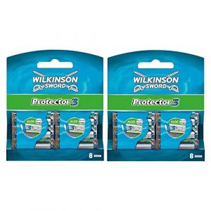 Wilkinson Sword Protector 3 - Pack de 16 recharges de 3 lames de rasoir pour homme, bande de conditionnement avec aloe vera" (mmsd, neuf)