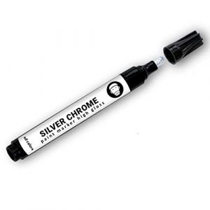 SD COLORS Marqueur de peinture chrom&eacute; argent&eacute; 3 mm haute brillance compatible avec le m&eacute;tal, la pierre, la c&eacute;ramique, le verre, le plastique, le bricolage (SD COLORS, neuf)