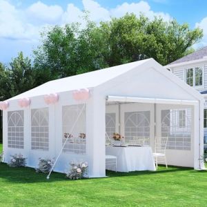 Devoko Tente de Reception 4x6,Barnum UV 50+,Tonnelle de Jardin Exterieur,Tonelle Tente pour Les Mariages, Les fêtes, Les rassemblements,Blanche (Mainwin Store, neuf)