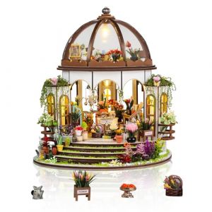 Foyucool Maison Miniature en Bois, DIY Miniature avec Accessoires, Maquette &agrave; Construire pour Adultes et Adolescents, Cadeau Cr&eacute;atif pour Anniversaire ou No&euml;l, Ch&acirc;teau Fleur House (Pinyue Store, neuf)