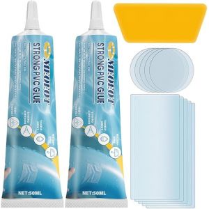 Meoeot Kit Reparation Piscine, Haute Résistance Kits Entretien Spa,Kit Réparation Spa Gonflable, Durable, Rustine Piscine, Colle PVC pour Bouées, Produits gonflables, Matelas et Bateaux(50ml*2) (AuBen, neuf)