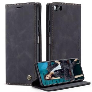 Belzsxy Coque pour iPhone 5/5S/iPhone SE 2016, [Housse en Cuir PU Premium] [Etui &agrave; Rabat] [Pochette de Portefeuille], Protection Anti-Choc &Eacute;tui de Protection pour iPhone 5/5S/iPhone SE 2016 - Noir (Belzsxy, neuf)