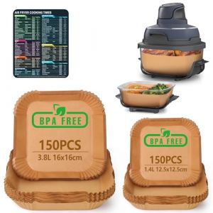 Anhow 300 PCS Papier Cuisson Air Fryer, Papier Sulfuris&eacute; pour Air Fryer Ninja CRISPI FN101EUGY, FN101EUSG, FN101EUST, Food-Grade BPA gratuit, Papier pour Air Fryer pour 1.4-3.8L Friteuse (Anhow Direct, neuf)