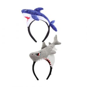 LALADEFIEE 2 Pièces Bandeau De Requin De Dessin Animé Chapeaux De Créatures Marines Animal Bizarre Singe Bandeau De Requin Costume Casque De Fête Côtière Costume D'Aileron De Requin Costume (Yowanr, neuf)