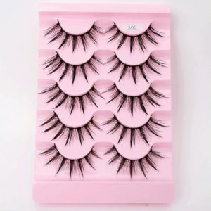 Lot de 5 paires de faux cils naturels 3D - Effet mouill&eacute; - Pour cosplay (wangyanhuavdvvdv, neuf)