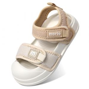 MK MATT KEELY Sandale Enfant Garcon Fille Sandales de Marche Bébé Bout Fermé Chaussure Été Confortable Plage,Beige,EU 21(140mm) (Matt Keely, neuf)