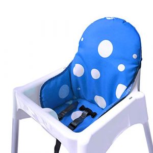 ZARPMA Housses de Siège Compatible Coussin pour Ikea Antilop Chaise Haute pour Bébé en Ne Comprend pas La Chaise Haute et La Ceinture(bleu océan) (Ripe, neuf)