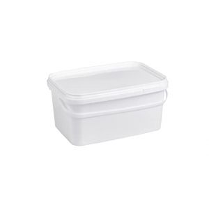 Nipter Seau avec Couvercle 3l, Seau rectangulaire, Seau en Plastique Blanc, qualité Alimentaire, 5 pièces (NipterDE, neuf)