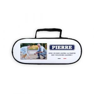 JIMPOSEMONSTYLE.COM Sacoche de Rangement personnalisée avec Photo et prénom pour Boules de pétanque, Design Pastis - idée Cadeau Originale et Pratique (my-goodprice, neuf)