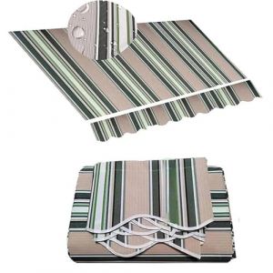 2/3/4/5/6/7m Toile De Remplacement Pour Abri Pare-Soleil, Tissu De Remplacement For Auvent, Toile D'Auvent Tissu De Rechange Pour Store Banne Extérieur Couverture D'auvent(Khaki,3.5x2.5m/12x8ft) (Yanlianfangzhipin, neuf)