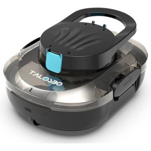 TALOSBO Pleco S1 Robot Piscine, Double Moteur Nettoyeur de Piscine, Autonomie de 80 Minutes, Compact et Léger Aspirateur Piscine sans Fil, Idéal pour Piscines à Fond Plat (Talosbo Tech EU, neuf)