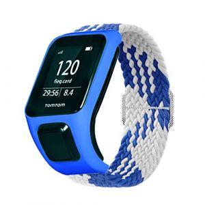 Feysentoe Bracelet pour TomTom Runner 2/3 Cardio + Music pour TomTom Spark Bande de Remplacement de Montre.(Bleu et blanc) (FEIXUTEAMZ, neuf)