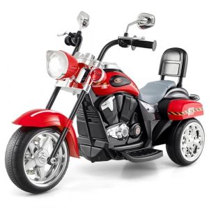 GOPLUS Moto Electrique Enfants 6V, Voiture &Eacute;lectrique Enfants 1 Place Vitesse 2,5-3km/h,Charge 30 KG, Scooter Electrique Enfants pour Gar&ccedil;ons Filles 3 an+s (Pompier Rouge) (Augenstern24, neuf)