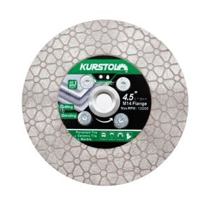 KURSTOL Disque Diamant Carrelage - 115mm Fraise Carrelage Disques à Tronçonner Diamantés Filetage M14 Pour Couper et Meuler les Carreaux de Céramique, la Porcelaine, le Granit, le Marbre (YZKS TOOLS, neuf)