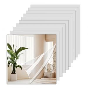 Autocollants en acrylique pour miroirs muraux, 10/20 pi&egrave;ces de carreaux DIY, feuilles de miroir d&eacute;coratives non en verre de 2 mm d&rsquo;&eacute;paisseur, incassables, pour le maquillage et l&rsquo;entra&icirc;nement &agrave; (Beser-Lee, neuf)