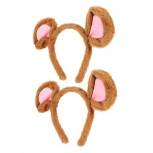 Healifty 2 pi&egrave;ces Serre-t&ecirc;te Oreilles de Souris Mignonnes pour D&eacute;guisement Animal L&eacute;ger et Confortable Bandeau Cosplay Halloween Accessoire pour F&ecirc;te et Anniversaire Lot (Madonna Tied, neuf)