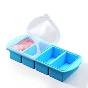 QUELIEN Plateau de cong&eacute;lation en silicone bleu avec couvercle &ndash; Moule &agrave; portions d'1 tasse pour soupes, bouillons et gratins &ndash; R&eacute;cipients en silicone empilables sans BPA pour stockage sain et (TECHSHARE TRADING LIMITED, neuf)