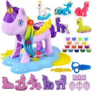VBACALA 30 Pièces Set de Pâte à Modeler pour Enfants, Set de Pâte à Modeler Licorne avec 10 Boîtes de Pâte à Modeler Colorée, Accessoires de Pâte à Modeler Cadeaux pour Pâte à Modeler 3 Ans et Plus (VBACALA TOYS, neuf)