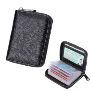 Porte Cartes pour Homme et Femme, Porte Cartes de Cr&eacute;dit Femme Homme Cuir, pour 20 Cartes, Noir (WANGNA STORE, neuf)