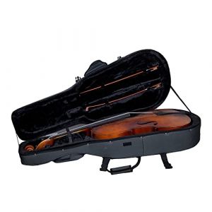 Étui Rigide en Mousse Haute densité pour Violoncelle 4/4 et 3/4 | Finition Bleue/Grise, roulettes, intérieur Velours Noir, Sangles Sac à Dos – Protection légère et Transport Quotidien (Crossrock-FR, neuf)