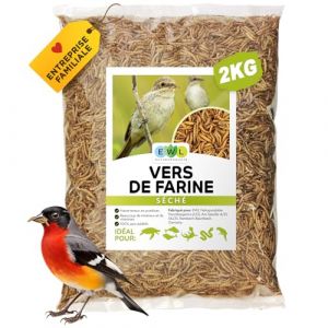 EWL Naturprodukte vers de Farine séchés, 2 kg (13L), friandises pour Oiseaux, Poissons, Tortues, rongeurs et Reptiles (EWL Naturprodukte, neuf)