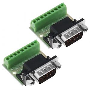 eMagTech 2pcs DB9 Connecteur de Carte de Dérivation 9 Broches 2 Rangées Mâle RS232 Port Série Bornier Adaptateur Module sans Soudure pour Équipement de Contrôle Automatique (eMagTech, neuf)