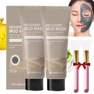 2Pcs Relief Mud Mask,Recovery Mud Mask,Deep Cleansing & Hydrating With Boryeong Mud,Hydrating & Moisturizing Deep Pore Cleanser Oil Control Mud Clay Mask (ANREPA, neuf)