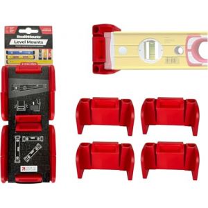 StealthMounts Support universel pour niveau rouge | Pinces de rangement verrouillables pour tous les types de niveaux (lot de 2) | Facile à installer, sécurise vos niveaux de manière pratique (StealthMounts, neuf)