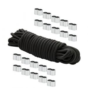Corde Extensible 20 m x 8 mm noirecorde élastique Corde élastique Corde de Tension Corde de bâche + 20x Pinces 8 mm galvanisé (WILTAnet | Preise inkl. MwSt., neuf)