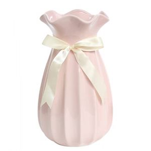 Hauteur 24 cm Vase Conique en Céramique Rose pour Pampas, Grand Moderne Haut Vase Decoratif pour Centre de Table Deco (Juzai, neuf)