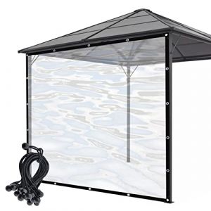 Rideau Extérieur Transparent Bâche de Pergola Imperméable PE Bâche en Plastique pour Terrasse, Extérieur, Résistance aux Intempéries, Personnalisable ( Color : Clear , Size : 4x3.5m/13.12x11.48ft ) (Zhaolufangzhipin, neuf)