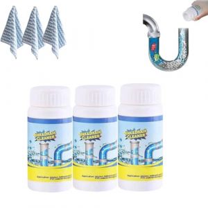 Lanoxie D&eacute;boucheur Surpuissant,Lanoxie D&eacute;boucheur Pro Cheveux,D&eacute;boucheur WC,Deboucheur Canalisation pour Cuisine et Salle de Bains,Deboucheur Canalisation Poudre Nettoyante,Sink and Drain Cleaner (3) (BaiYuZ, neuf)