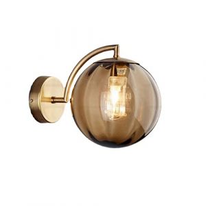 ZTTECH Applique murale en boule de verre Ambre, globe en verre Ambre avec applique murale à base dorée pour chevet (YiChangXiongYingDianZiShangWuYouXianGongSi, neuf)