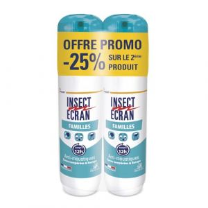 INSECT ECRAN - Anti-moustiques - Spray r&eacute;pulsif peau - Protection contre les piq&ucirc;res de moustiques &ndash; Made in France - Familles - Lot de 2-2x100 ml (Parasanteonline, neuf)