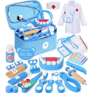 Ophy Malette Docteur Enfant, Malette Docteur Jouet avec Stéthoscope à Haute Simulation Malette Docteur Enfant en Bois Rôle Jouets du Docteur Imitation Cadeaux pour Garçons et Filles de 3 à 8 Ans (HHFSYexp OÜ, neuf)