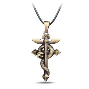 SXYNIO Full-Metal Alchemist Collier Edward Elric Collier Alphonse Elric Pendentif Croix Unisexe Bijoux Accessoire De Costume (Pingdingshanyuyidianzishangwu, neuf)